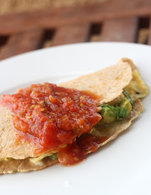 egg and avocado quesadilla