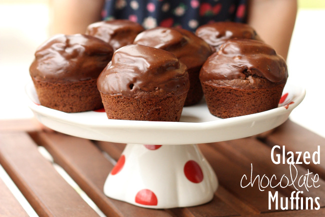 glazed chocolate muffins