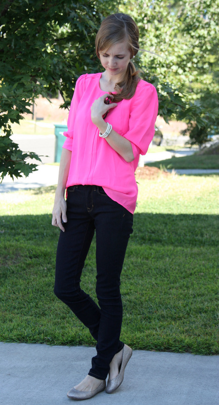 Neon pink outlet top outfit