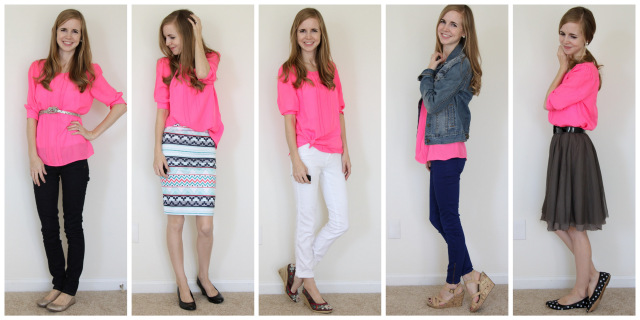 Neon pink shop shirt outfit