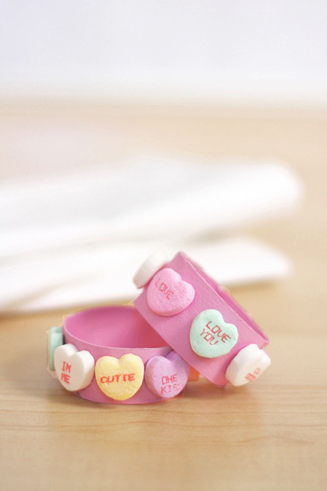 Sweetheart Candy Napkin Rings - an easy Valentine's Day craft to make with kids