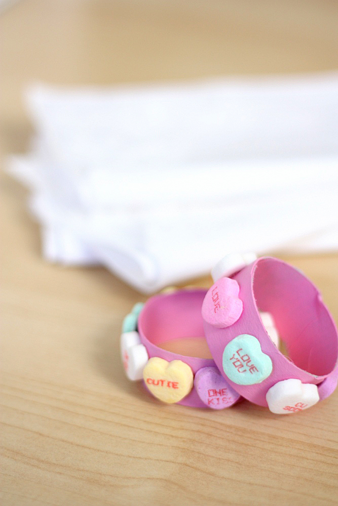 Sweetheart Candy Napkin Rings - an easy Valentine's Day craft to make with kids