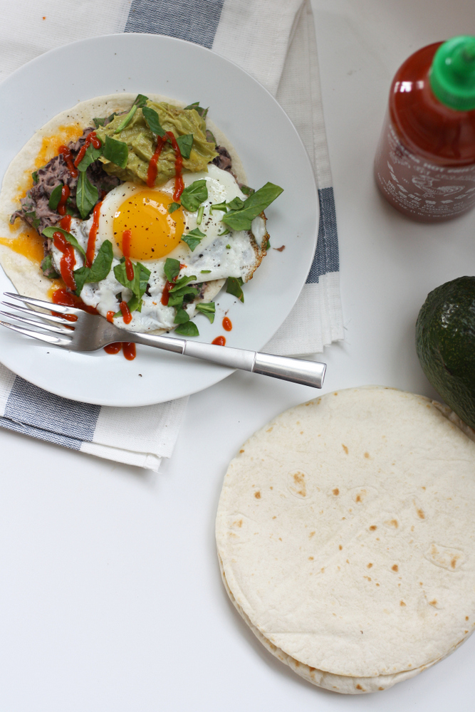 Meatless Black Bean, Egg and Corn Wraps