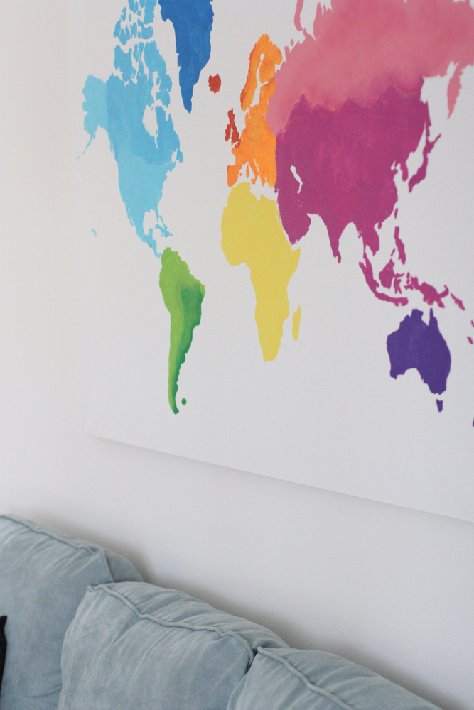 watercolor world map