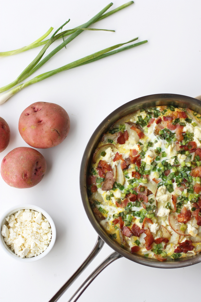 Bacon and Potato Frittata with Greens Recipe