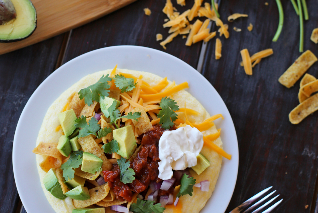 Our whole family LOVES this customizable chili and polenta dish! sweet and spicy chili