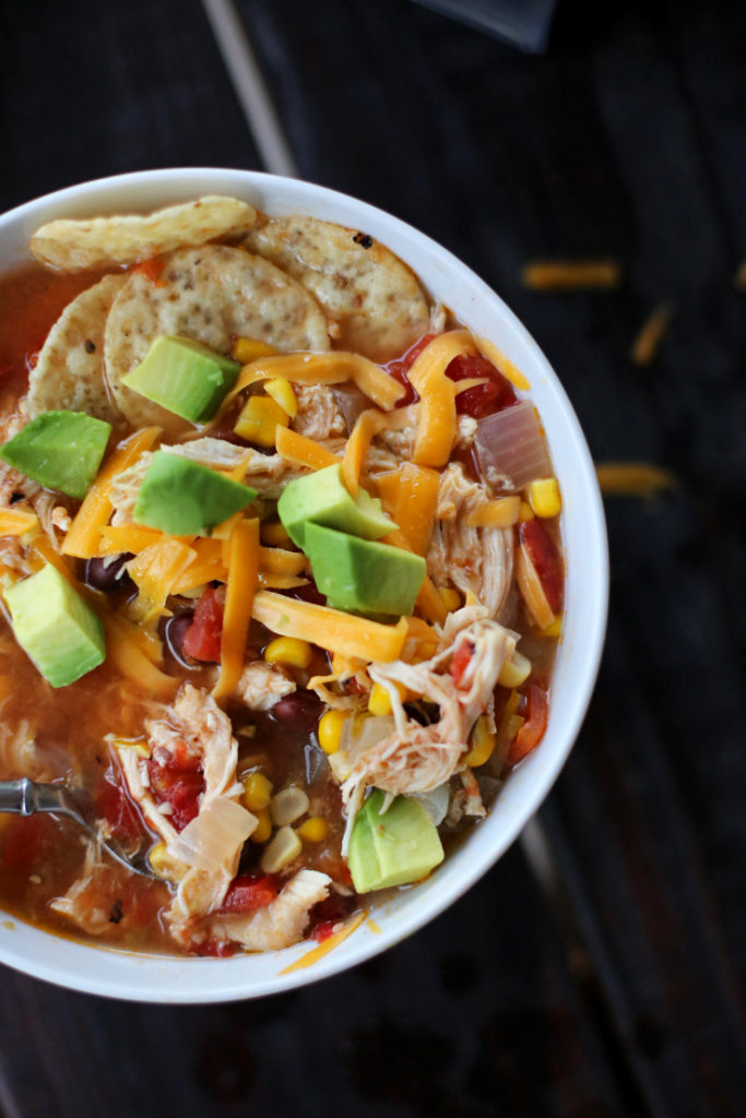 A super easy crockpot chicken tortilla soup recipe that's perfect for busy school nights or cozy fall weekends. 