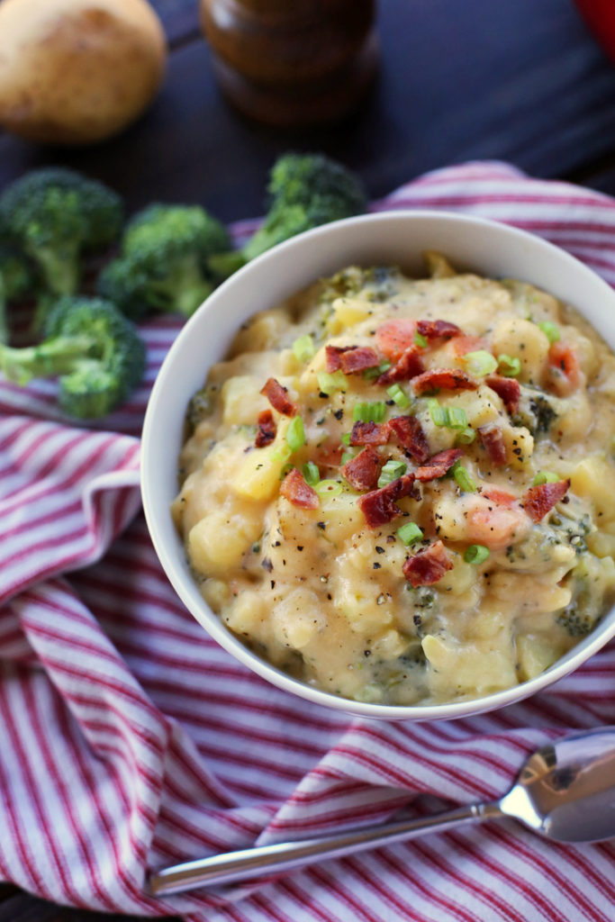 Broccoli Potato Cheese Soup with Bacon - Everyday Reading