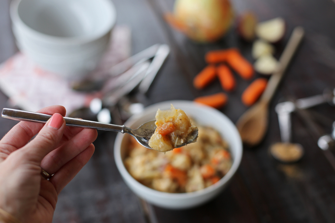 Super simple and delicious chicken crockpot stew that the whole family will love. The perfect fall and winter dinner where the slow cooker does all the work! creamy crockpot chicken stew