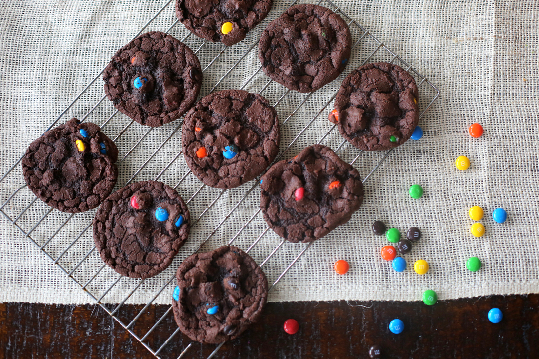 The best M&M cookies ever - crispy on the outside and chewy on the inside and studded with M&M's! m&m cookies