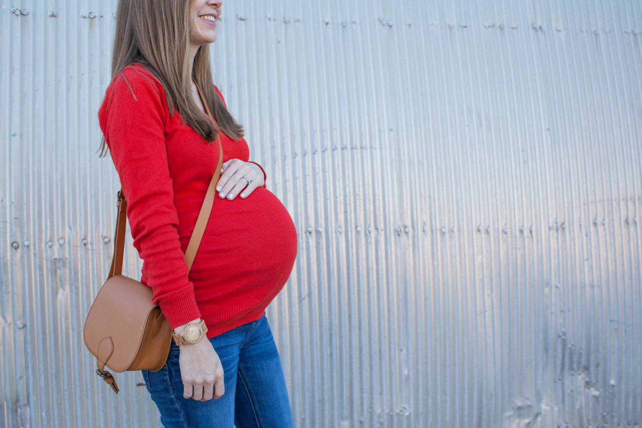 Jeans + ballet flats + bright sweater