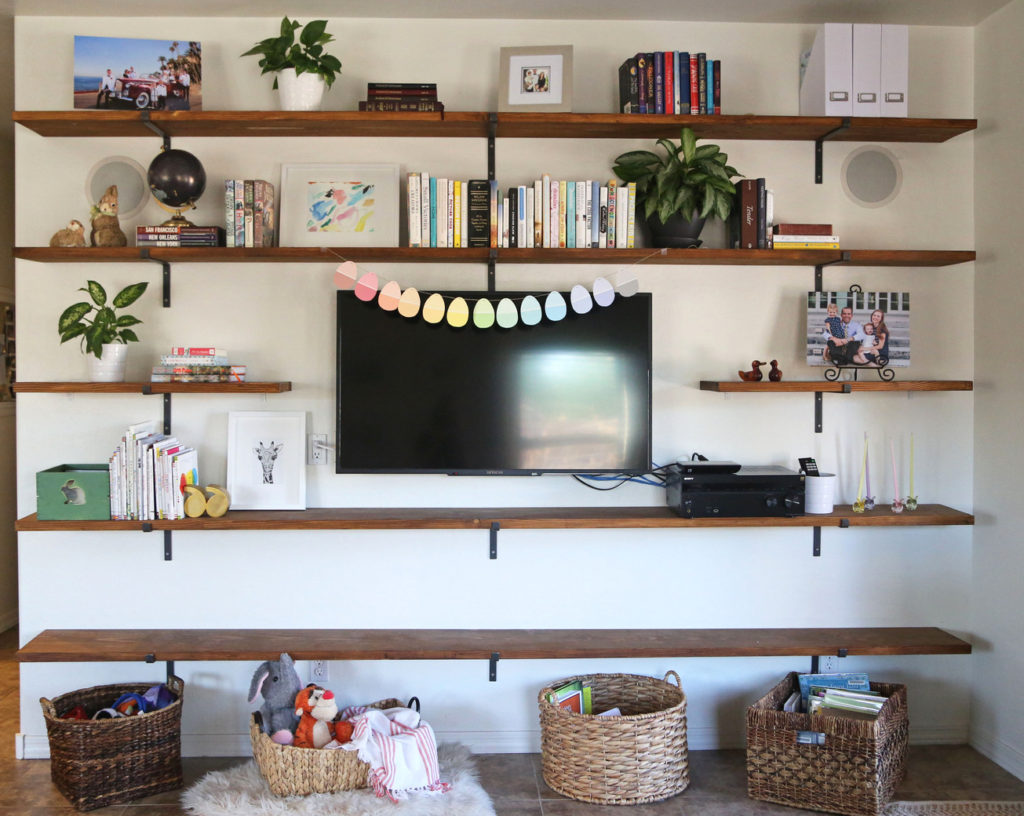 diy living room shelves