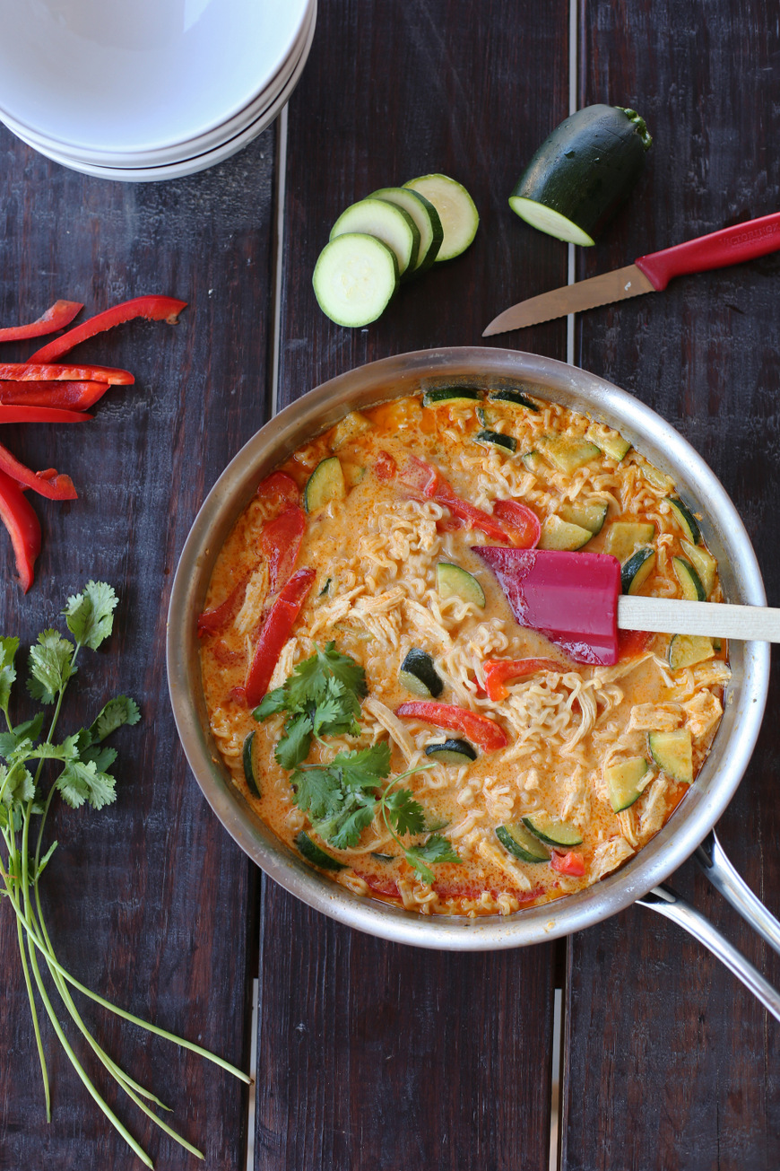 One Pot Curry Chicken Noodle Soup