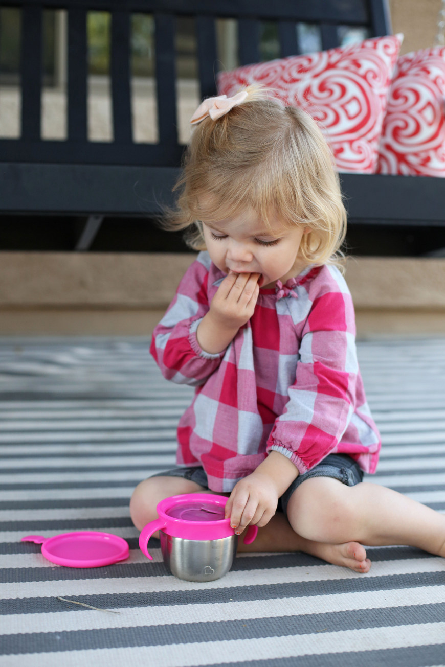 Munchkin Snack Plus Stainless Steel Catcher, Pink