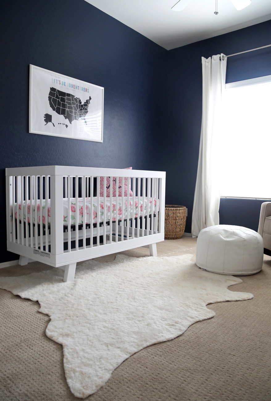 navy blue nursery rocking chair