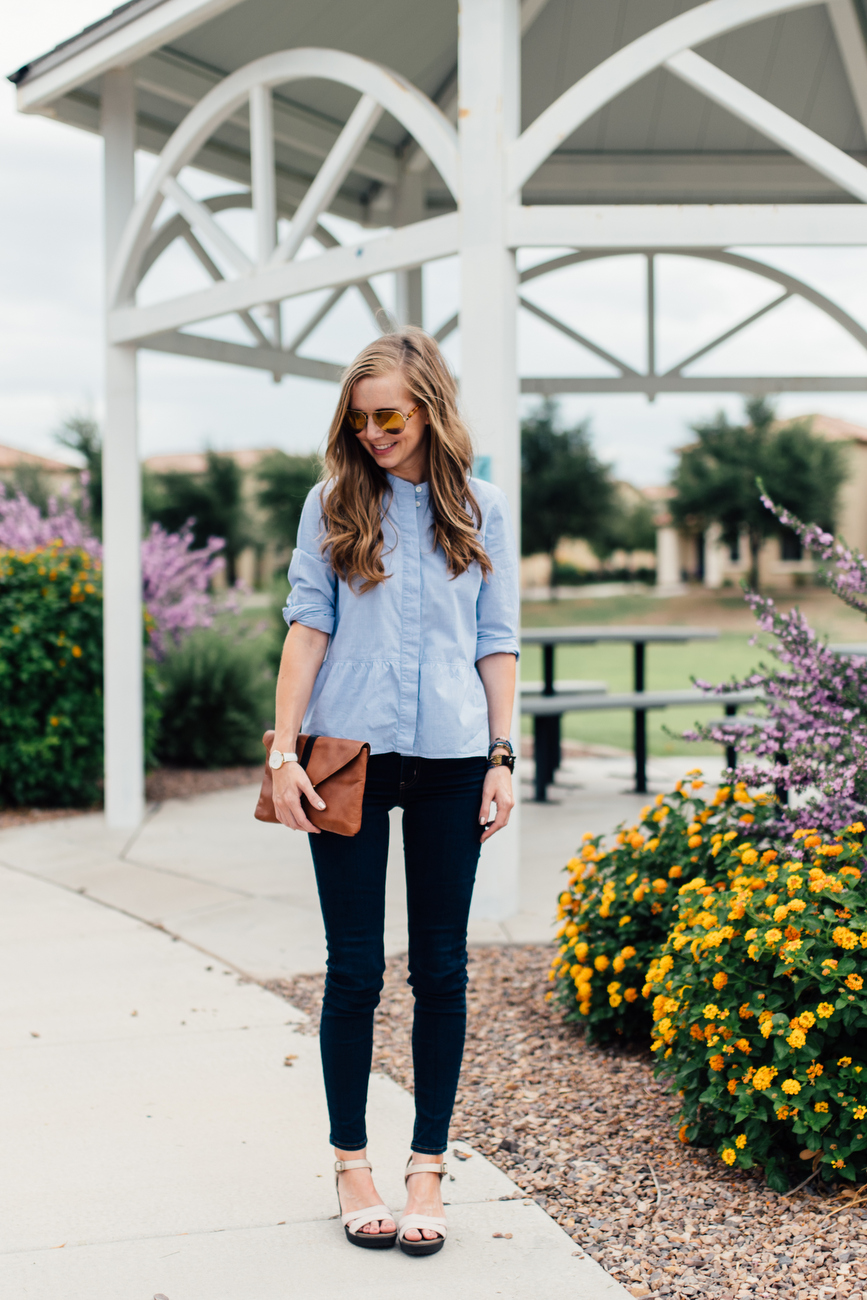 Blue button-down