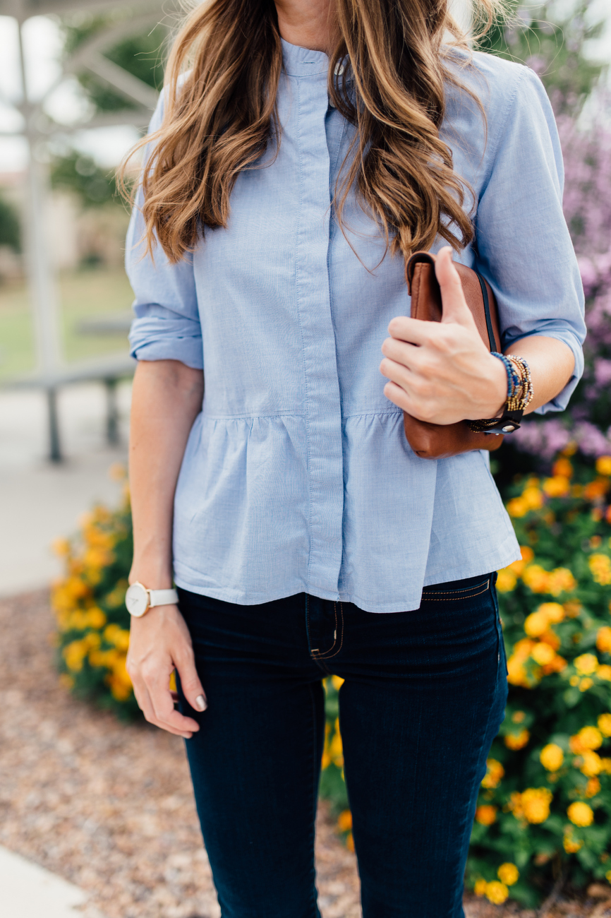 Blue button-down