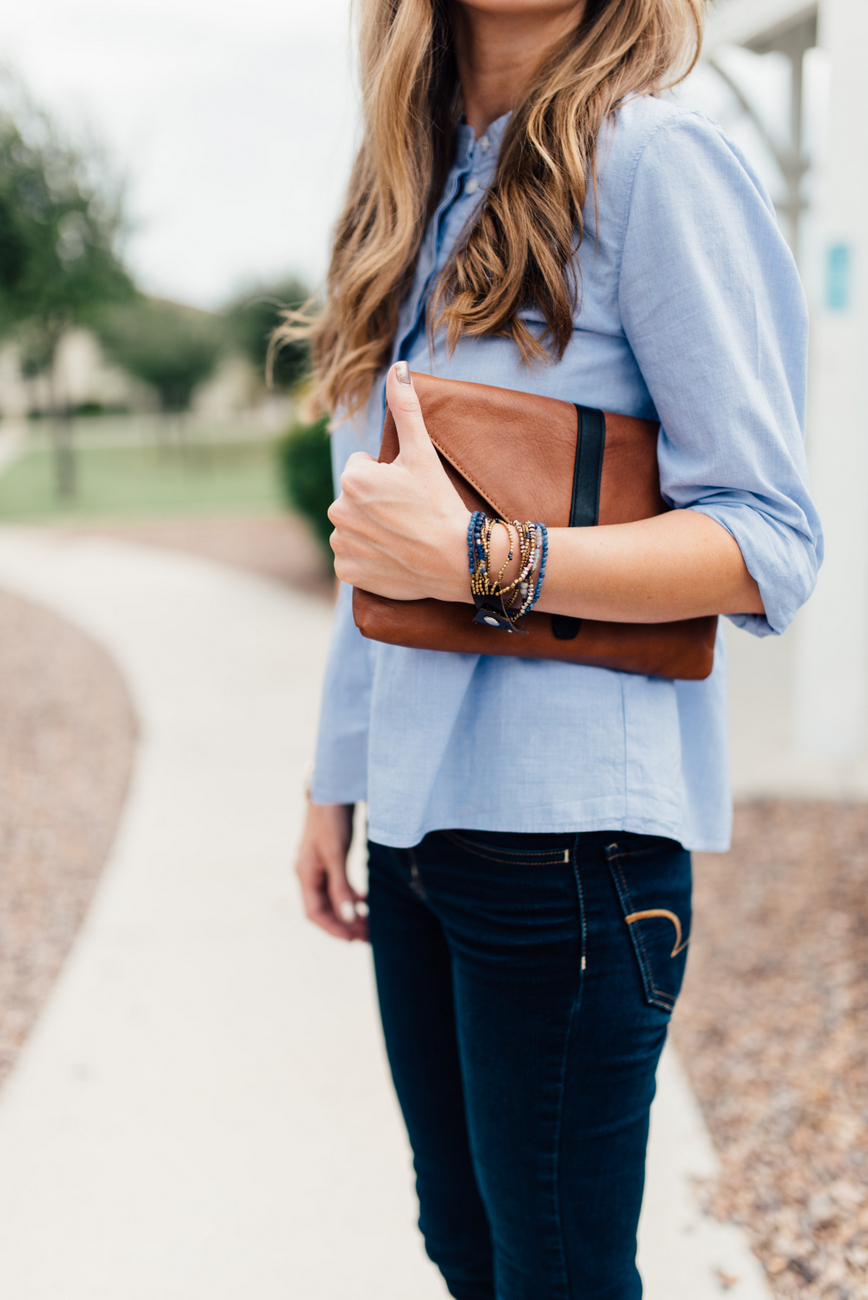 Blue button-down