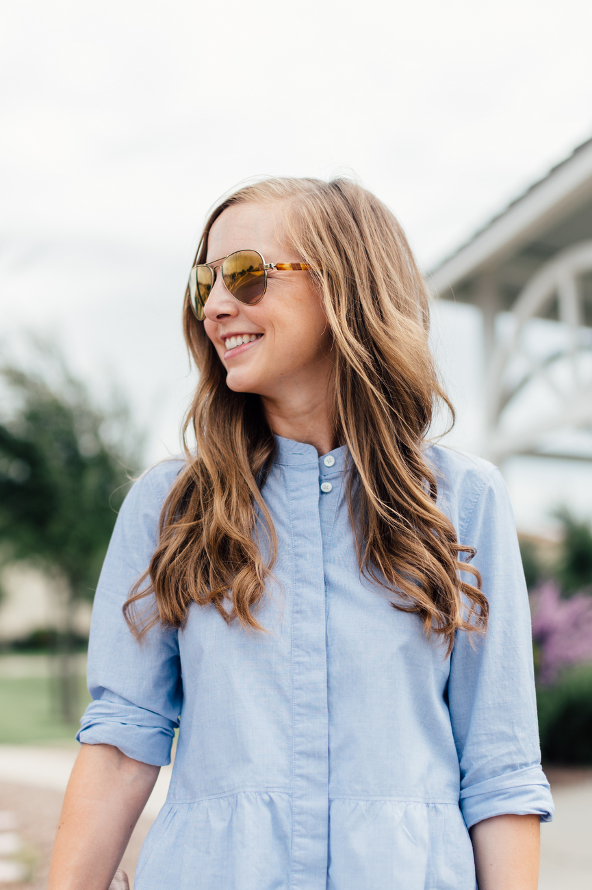 Blue button-down