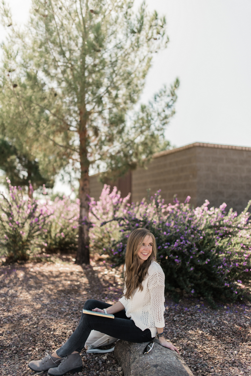 white sweater