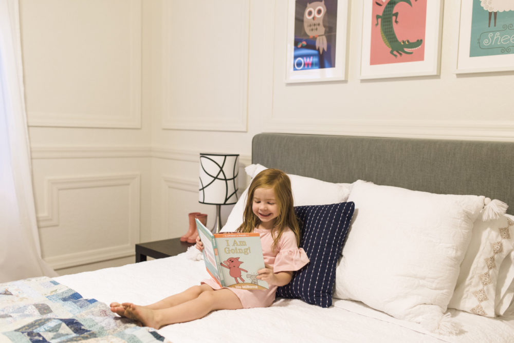 How we set up a little girl room as a guest room that's comfortable and sweet for her but functional for house guests as well