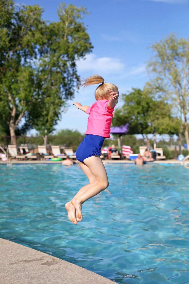 My 11 year old daughter in the pool. Yeah she loved every minute