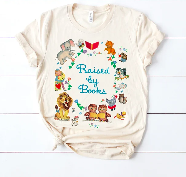 raised by books t-shirt