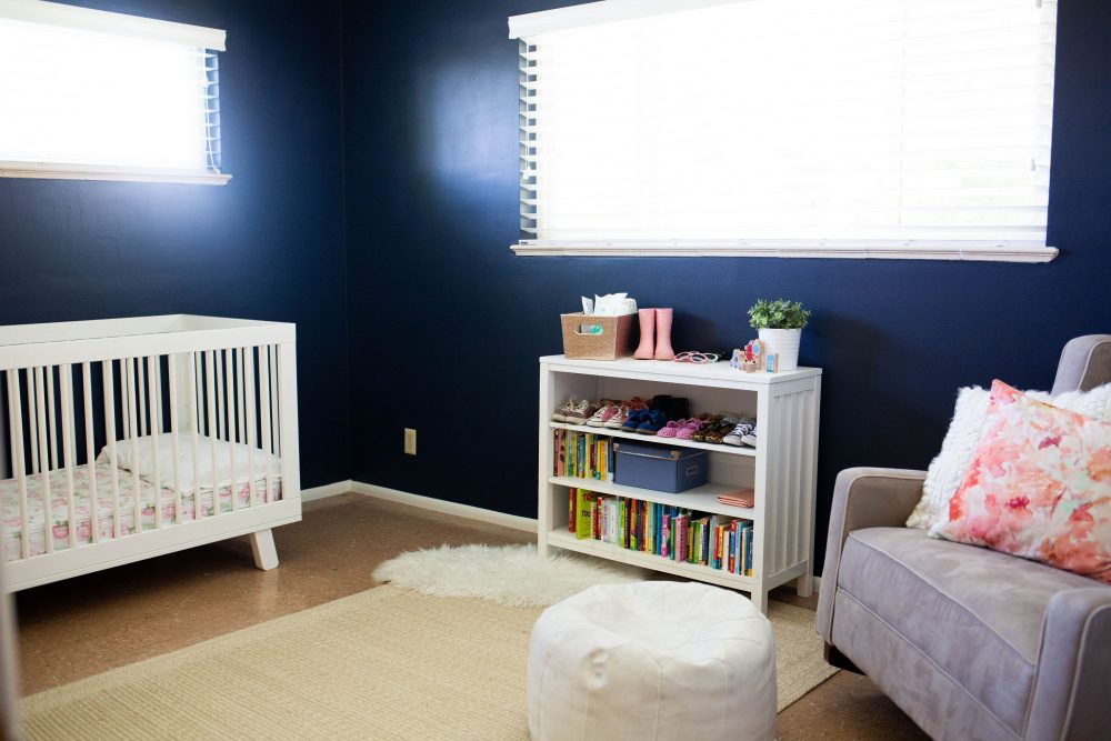 Why Tally's navy blue nursery still has linoleum flooring Everyday