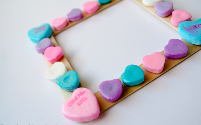 conversation heart photo frame