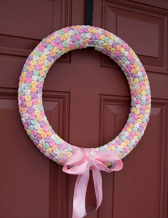 conversation heart wreath