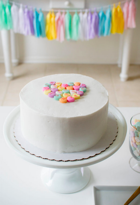 conversation heart cake topper