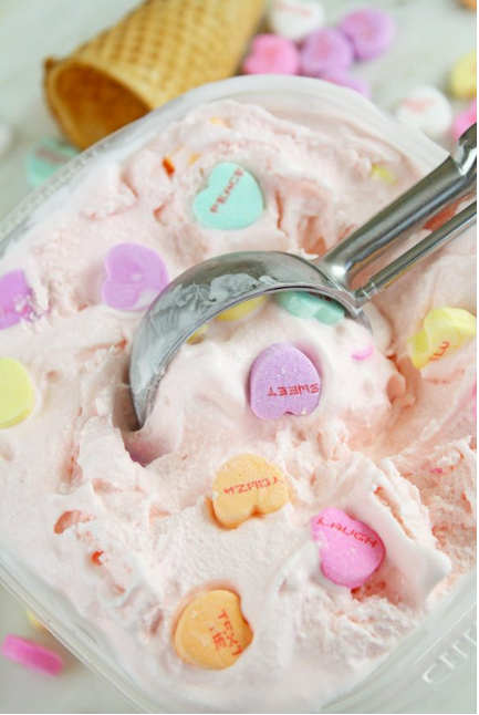 conversation heart ice cream