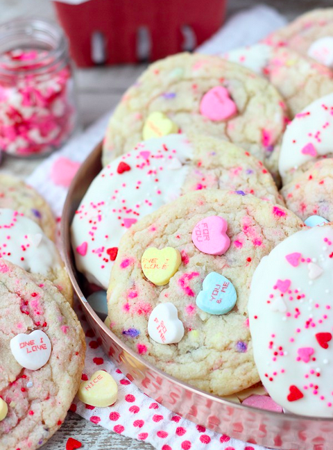 conversation heart sugar cookies