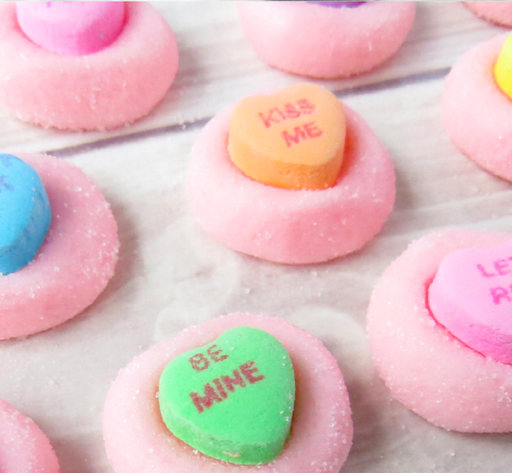 conversation heart strawberry melts