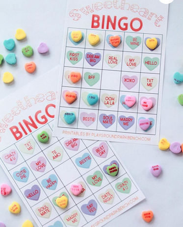 conversation heart bingo cards