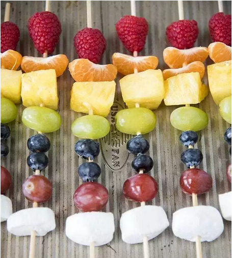 rainbow fruit kabobs