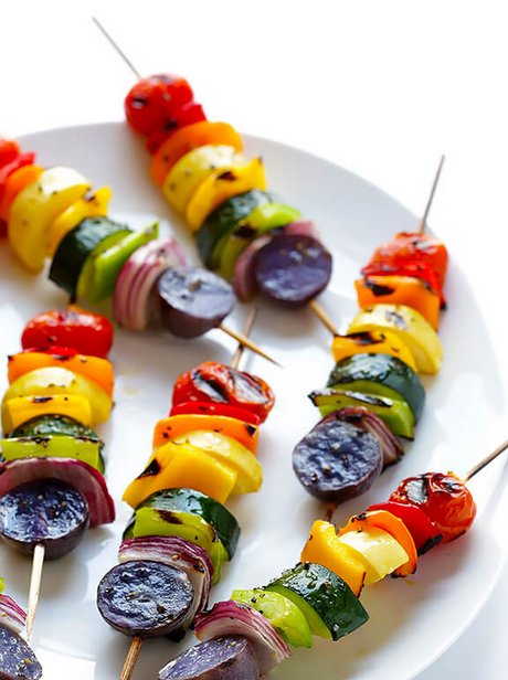 rainbow vegetable skewers