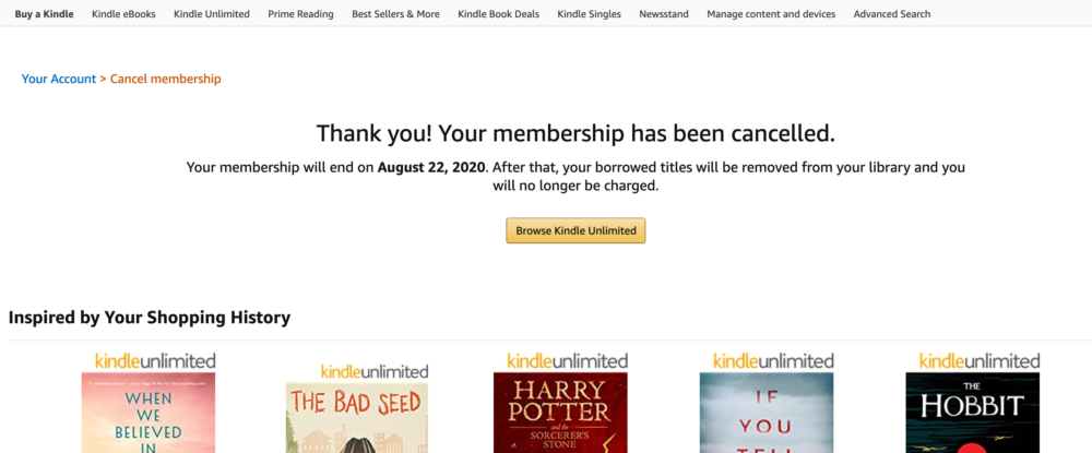 cancel kindle unlimited