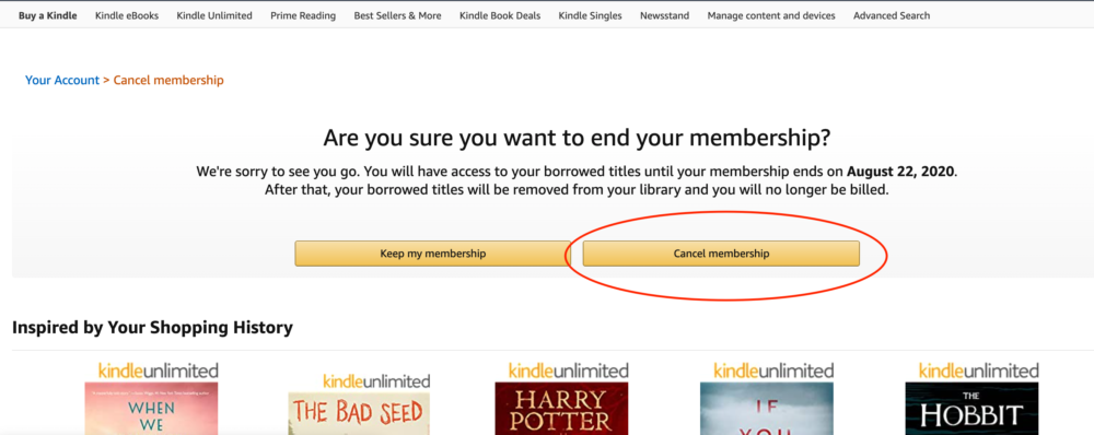 cancel kindle unlimited