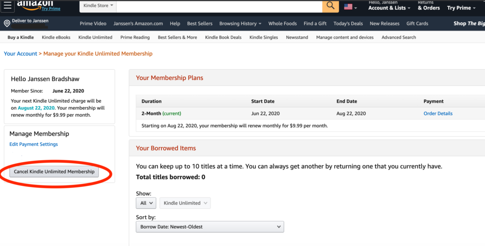 How to cancel Kindle Unlimited