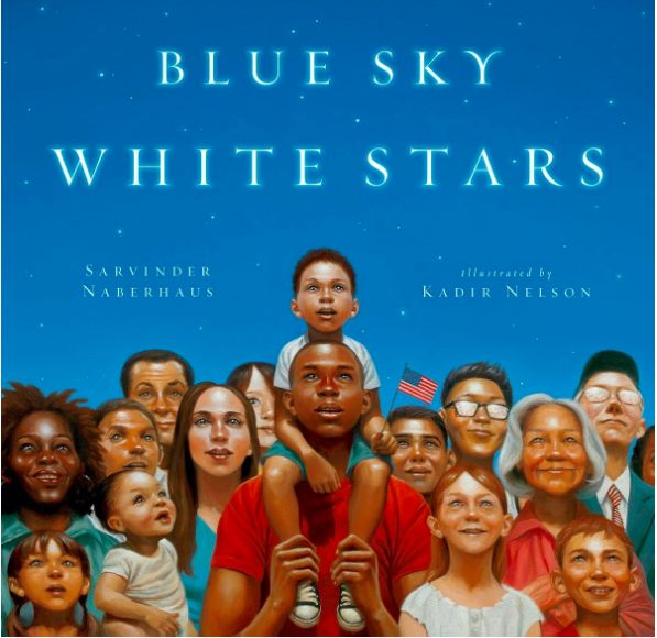 blue sky white stars book