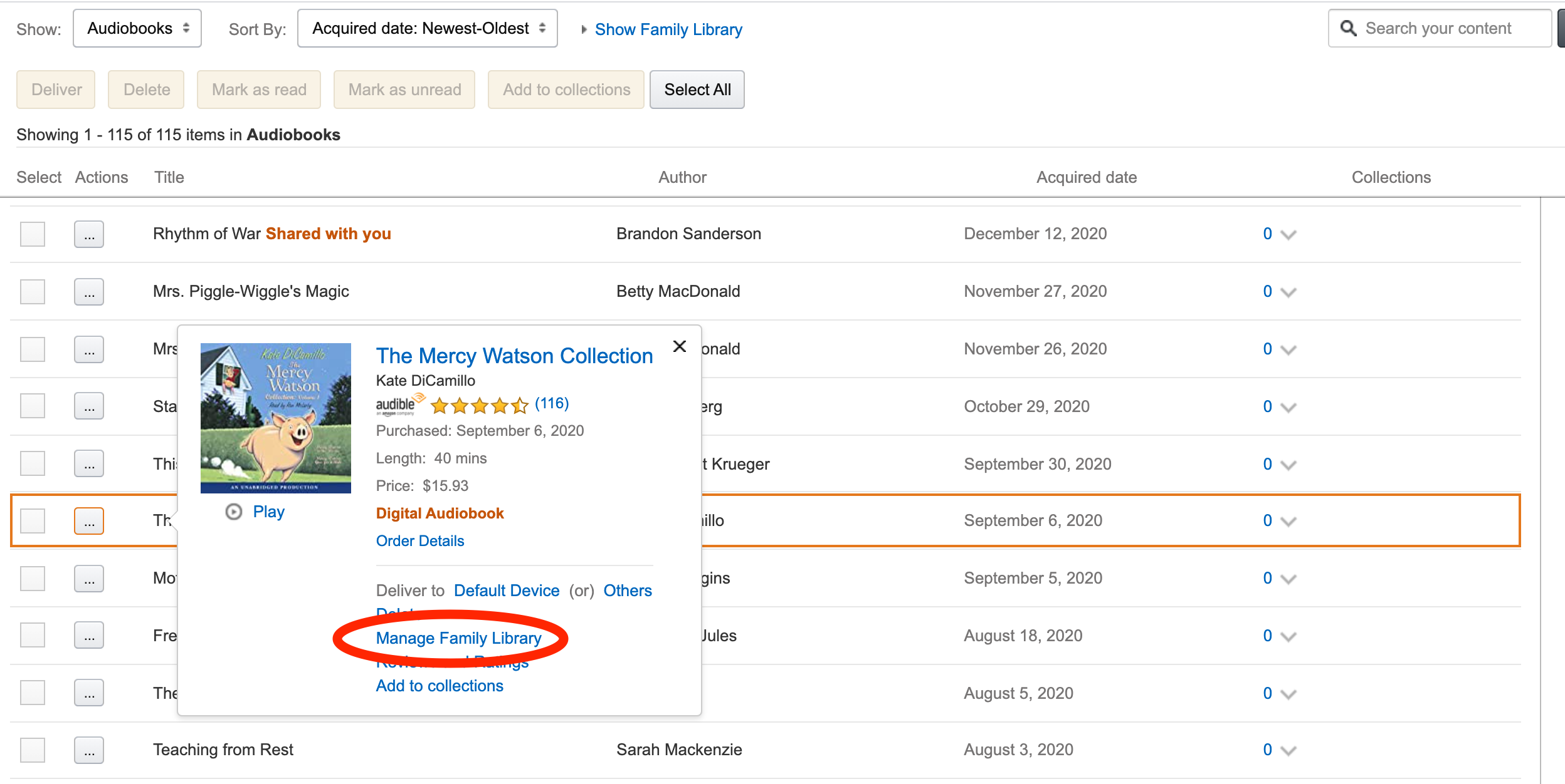 how to add a device to amazon family library