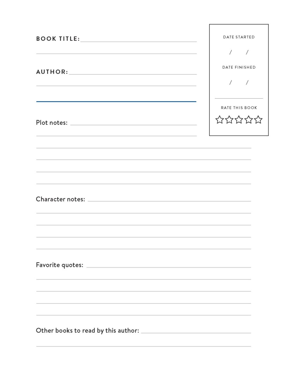 Book Review Journal Reading Log: A Simple And Cute Reading Log Book For  Book Lovers And Readers To Write , Track, Remember And Review Your Favorite   Read. / Reading Journals For