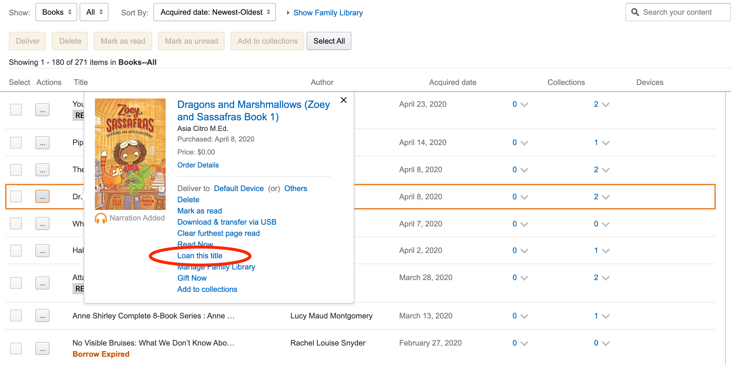 kindle account sharing books