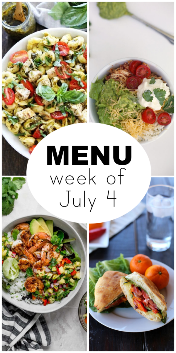 Dinner Menu for the First Week in July - Everyday Reading