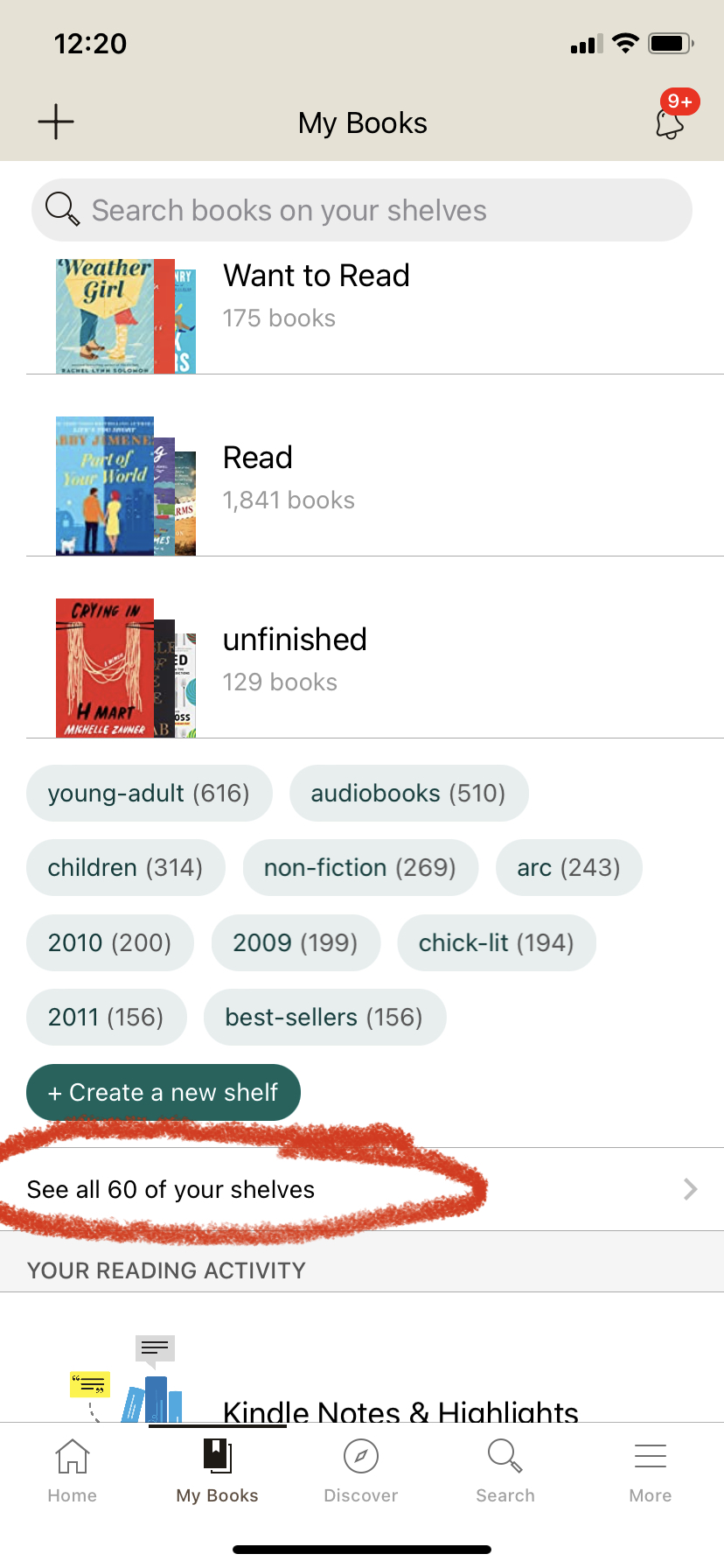 how to delete a shelf on Goodreads