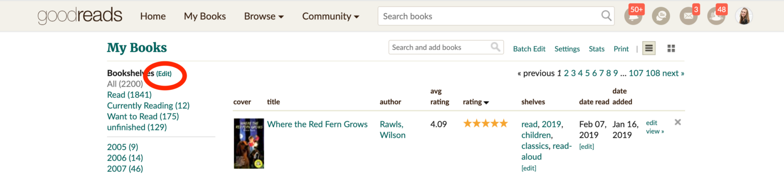 how to add a shelf on Goodreads