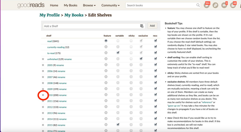 How To Add Or Delete A Shelf On Goodreads - Everyday Reading