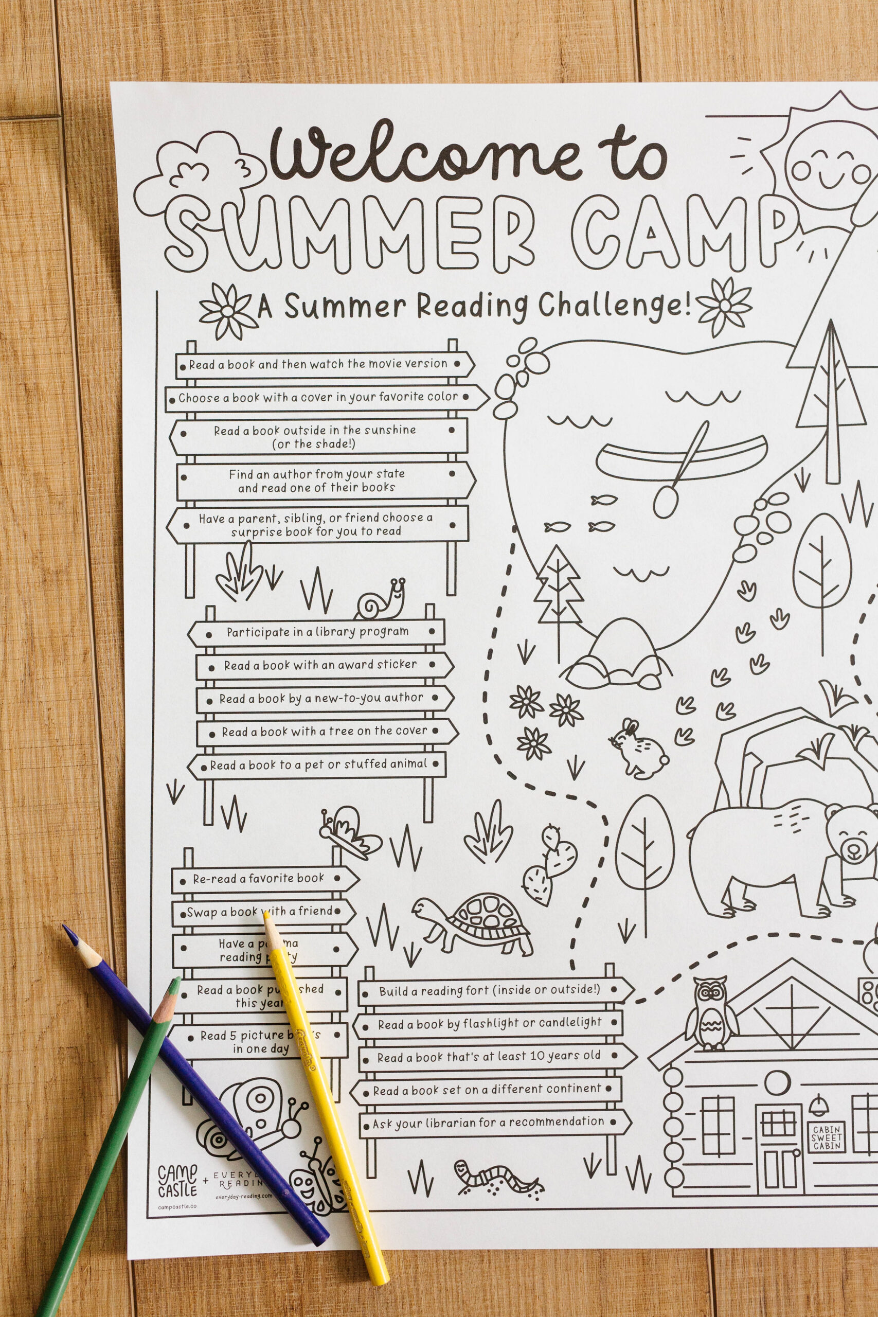 The Summer Camp Reading Chart Everyday Reading