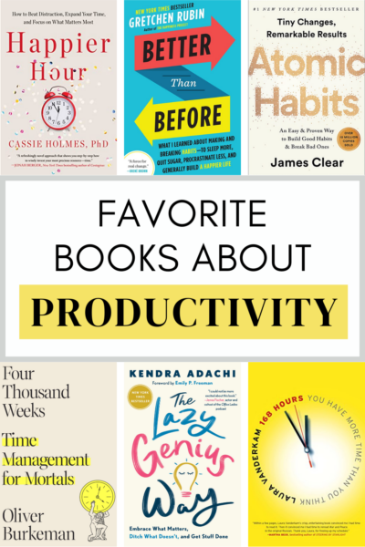 productivity book covers collage